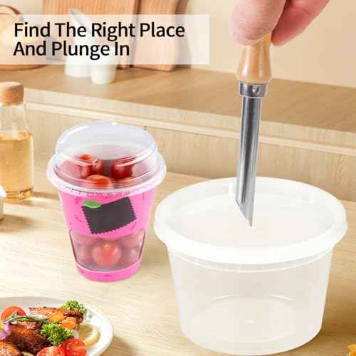 Straw Puncher for Plastic Lids Lemonade, Hole Puncher for Plastic Lids, Lemonade Cup Lid Hole Puncher for Straw (2 Pack)