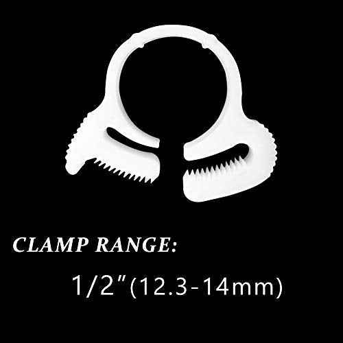 Quickun 1/2" Heavy Duty Double Snap Grip Nylon Hose Clamps Several Ratcheting Adjustable Clamp, 20 Packs