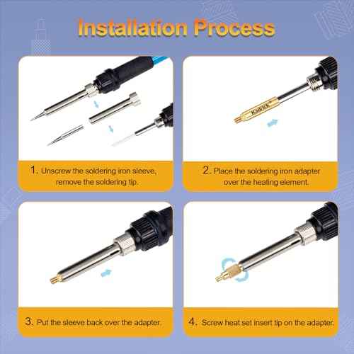 Kadrick Soldering Tips/Heat Set Insert Tips - for Heat set Inserts,7 Tips for Threaded inserts M2 M2.5 M3 M4 M5 M6 M8, Heat Set Insert Tool for 3D Printer Users,Compatible with 900M/T18/FX-888D Irons