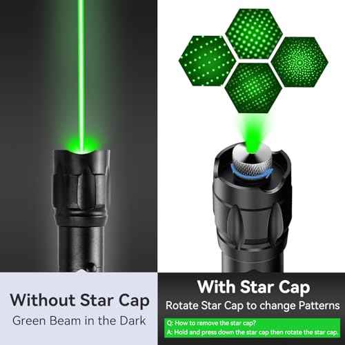 [Professional] Rechargeable Green Laser Pointer High Power Green Beam Laser Light Long Distance Range For TV/LED/LCD Screens Tactical Flashlights Presentation Office/Outdoors/Astronomic [004](1)