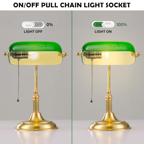Antique Brass E26 Pull Chain Light Socket Replacement - UL Listed, 2 Pack