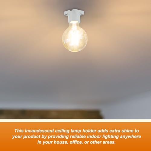 Saysurey 4-Pack E26 Porcelain Light Socket Keyless Lamp Holders with 6-Inch Lead