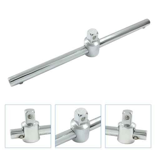 1/2 Inch T-Handle Wrench 250mm/9.84 Inch Length Adjustable T-Handle Socket Hand Tool, Chrome Vanadium Steel Drive Sliding Wrench Breaker Bar For Car Repair