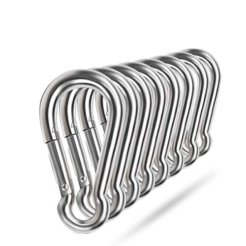 Ekunbuy 2.36 Inch Stainless Steel Spring Snap Hooks 8pcs Heavy Duty Rope Connectors