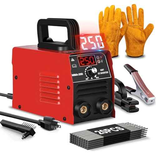 GNI Super MINI Welding Machine, 250Amp 20PCS Rods Stick Welder Machine, Portable ARC Welder Machine 110V, Hot Start Arc Force Anti-Stick Welder for Beginner with Welding Gloves