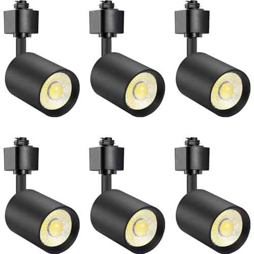 VANoopee 6 Pack 10W Dimmable LED Track Lighting Heads H Type Track Light Replacement Fixtures Bright 3000K Warm White Ceiling Spotlight for Accent Task Art, Flicker Free CRI90+ 24¡Æ 800lm Black