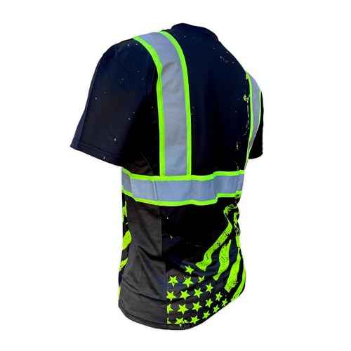 SafetyShirtz Men's SS360 Stealth and Northern Lights - Type-O and Enhanced Visibility - UPF 40 - Reflective Shirt