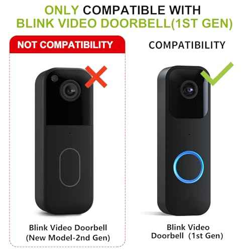 Adhesive Door Mount Compatible with Blink Video Doorbell (2021-1st Gen), No-Drill Mounting Bracket, Not for Blink Video Doorbell (2025-2nd Gen), Accessories for Your Security System - Black