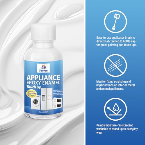 SENVEN 1.5 Fl Oz Gloss White Appliance Touch Up Paint Enamel Scratch Repair Pen