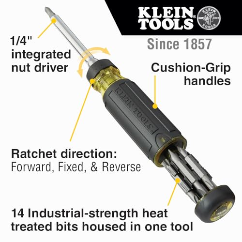 Klein Tools 15-in-1 Multi-bit Ratcheting Screwdriver - Standard Version
