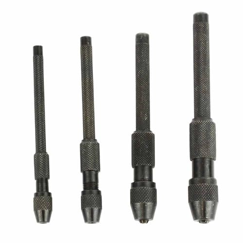 APV-0144 4 Pc Pin Vise Set Hand Held Hollow Handle Black Finish 4 Piece Vice Chuck Sizes