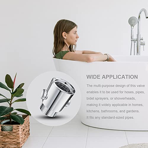 Universal Shower Shut Off Valve G1/2" Push Button Water Flow Control for Shower & Bidet