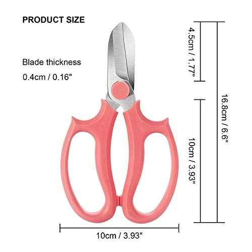 Garden Pruning Shears Scissors with Comfort Grip Handle, Premium Steel Professional Floral Scissors, Perfect for Arranging Flowers, Pruning, Trimming Plants, Gardening Tool (Pink)