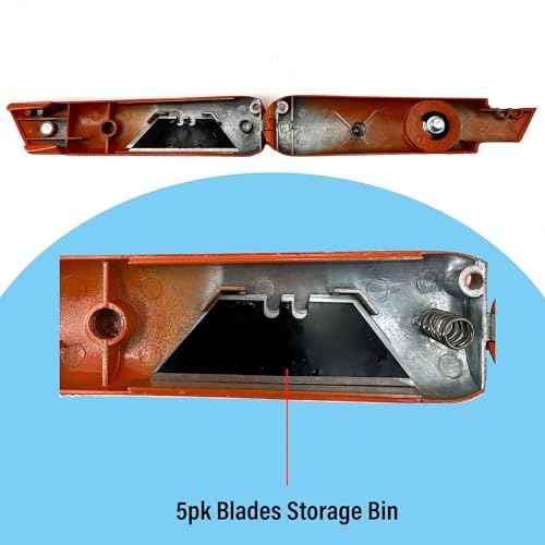 19-536 Heavy Duty Drywall Utility Knife, Fixed Blade Design and Integrated Storage, One-Twist Blade Change