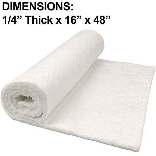 Ceramic Fiber Insulation, 1/4" Thick x 16" x 48", 2400F Fireproof Insulation Blanket, 3003E