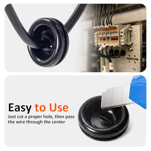7 Sizes Rubber Grommet Kit for Wiring, Automotive & Electrical Projects