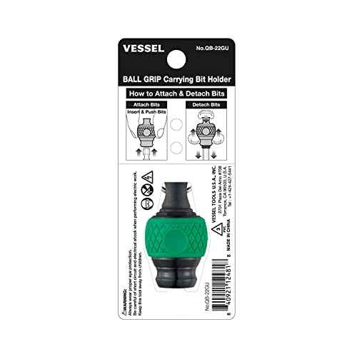 VESSEL BALL GRIP Carrying Bit Holder (Green) No.QB-22GU QB22GU
