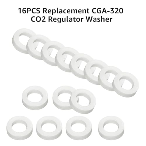 Nylon CO2 Regulator Washers - Keg Coupler Gaskets 0.7in OD, 16-Pack