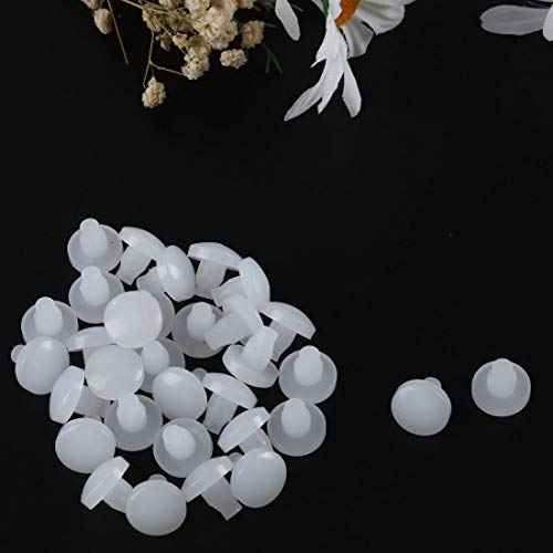 uxcell 24pcs 7mm White Stem Bumpers Glide, Patio Outdoor Furniture Glass Table Top Anti-collision Embedded