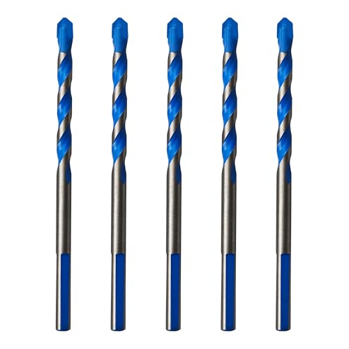 5PCS 15/64" Solid Carbide Drill Bit Set, Masonry Drill Bits, Concrete Drill Bits, Carbide Drill Bits for Glass, Tile, Brick, Cement, Plastic, Wood