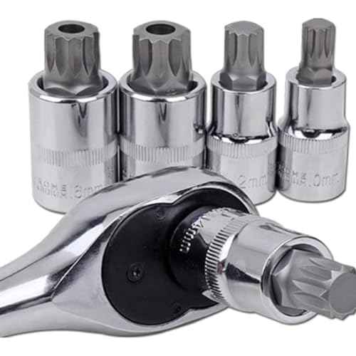 TOP-VIGOR 2Pcs 1/4-inch Drive E10 External Torx Shallow Socket, Cr-V Drive Socket Steel for Auto Repairing and Household