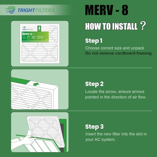 TRIGHTFILTERS 16x20x1 MERV 8 Air Filter Replacement Pack - 4 Pack
