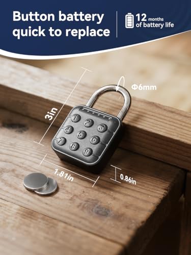 NexusLab Digital Keyless Padlock for Gym & Outdoor Use - Waterproof 6-Digit Lock