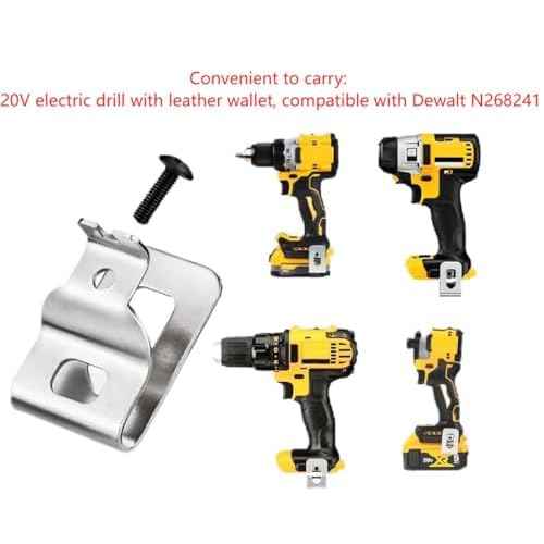 5 pcs N268241 N086039 Belt Clips for Dewalt 304 Stainless Steel Drill Tool Clips Hook Kit with Screws for Dewalt N268241 fit for 20V Power Tools DCD980 DCD985 DCD980L2 DCD985L2