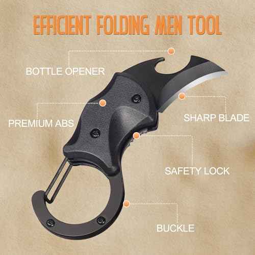 Christmas Stocking Stuffers Gifts for Men Him, Small Pocket Multitool Knife for Men Dad Gifts, Keychain Box Cutter with Bottle Opener, Cool Gadgets for EDC Camping Hiking