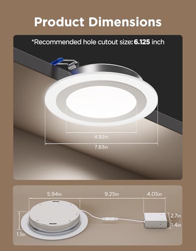 Govee 6 Inch RGBWW LED Recessed Lighting 4-Pack, Dimmable Smart Downlights