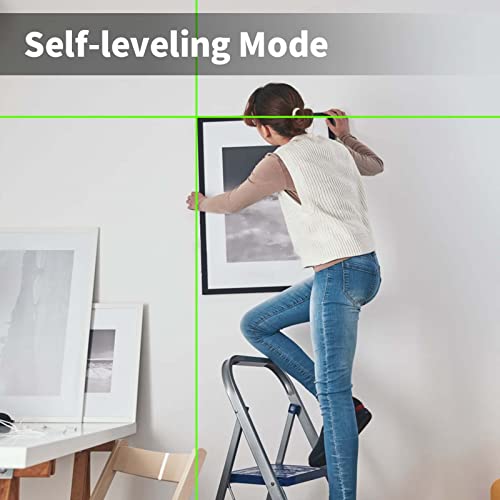 Laser Level, IKOVWUK 100FT Accurate Green Cross Line Laser Level Self-Leveling with Magnetic Bracket for Picture Hanging Home Decoration, Battery & Carrying Bag Included