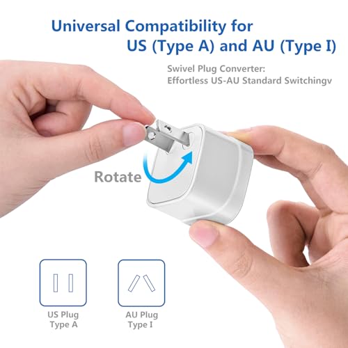 Power Step Down Converter 220V to 110V with USB Ports for International Travel