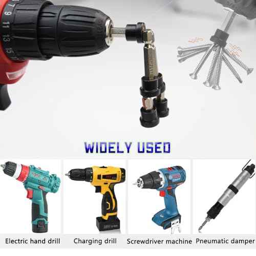 Premium Magnetic Drywall Screw Setter Set 5PCS - PH2 Bits for Plasterboard Sheetrock Screw 1/4" Hex Shank Positioning Bit Batch Head with 2-3/8" Extension Socket Drill Bit Holder