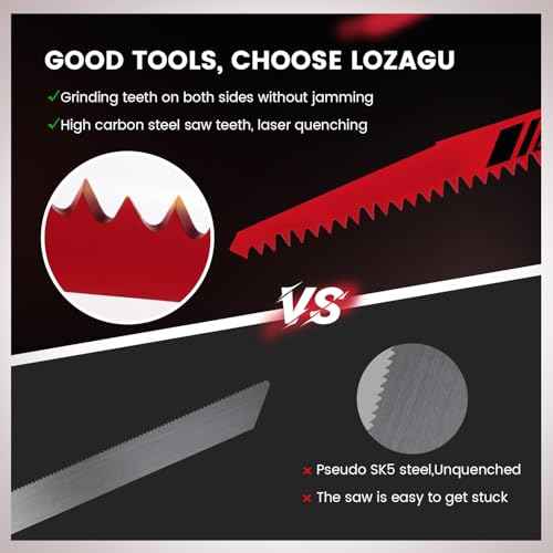 9-Inch Wood Pruning Reciprocating Saw Blades, 6-Piece, 5TPI Wood Saw Blades