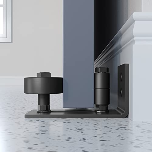 EaseLife Adjustable Sliding Barn Door Bottom Floor Guide - Wall Mount, Black, Variation 1