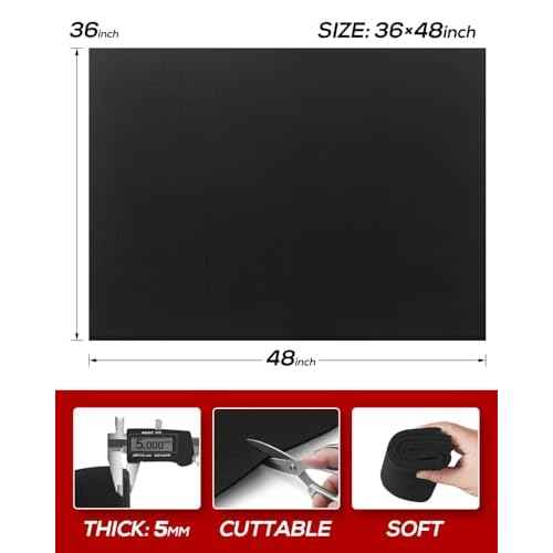 36x48in Carbon Felt Welding Blankets, Flame Retardant Fabric Material, 5MM Heat Shield Withstand High Temperature, Fireproof Mat for Soldering Brazing Plumbing, Insulation Pad for Grill Smoker