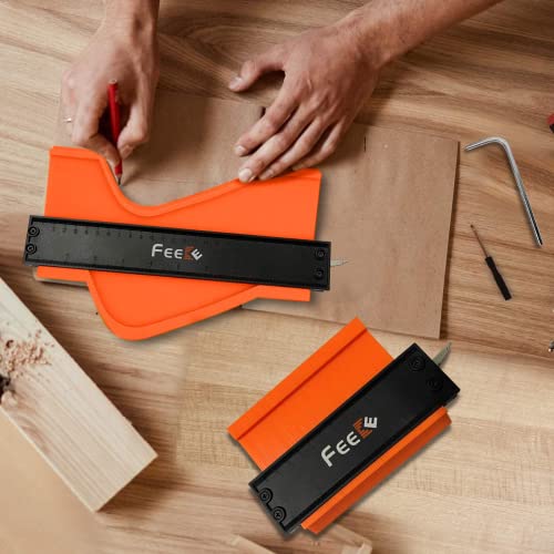 Feeke Contour Gauge 12+5 Inch with Lock | Dual-Sided Duplicator for Woodworking