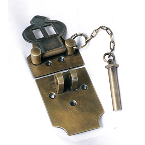 4 Inch Large Antique Style Trunk Hasp with Chain Pin by Nesha