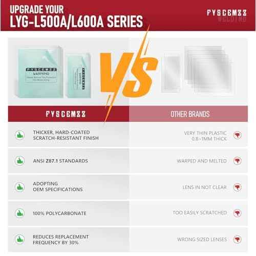 10PCS - LYG-L600A/L500A Welding Helmet Replacement Lenses - Inside Outside Clear Cover Lens Kit