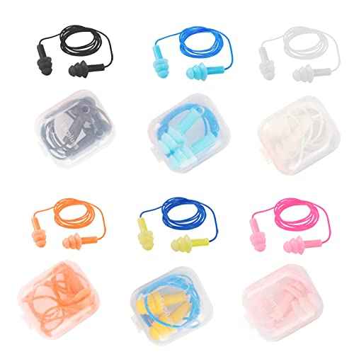 Ear Plugs for Swimming,Sleeping Noise Cancelling,Snoring,Shoting,Working, Reusable Silicone Earplugs, Super Soft Ear Plug for Noise Reduction, Ears Protection (6 Colors)