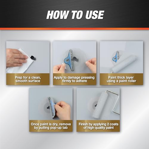 DAP Eclipse Rapid Wall Repair Patch 4 Inch - Permanent Drywall Fix Kit