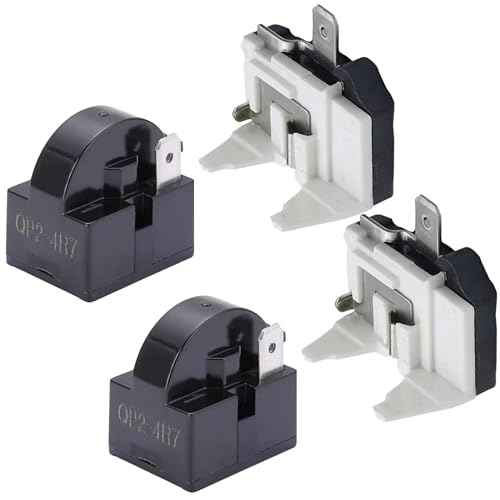 2 Pack QP2-4.7 QP2-4R7 4.7 Ohm Refrigerator 3 Pin PTC Start/Starter Relay Refrigerator Overload Protector fits Whirlpool Frgidaire Kenmore and Most Mini Fridges and Coolers