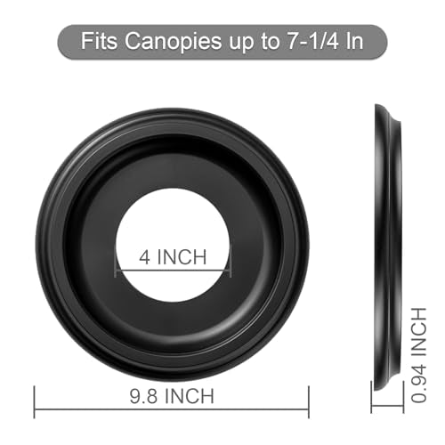 ELFCAB 2 Pack Black Ceiling Medallion for Light Fixtures & Fans 10"OD