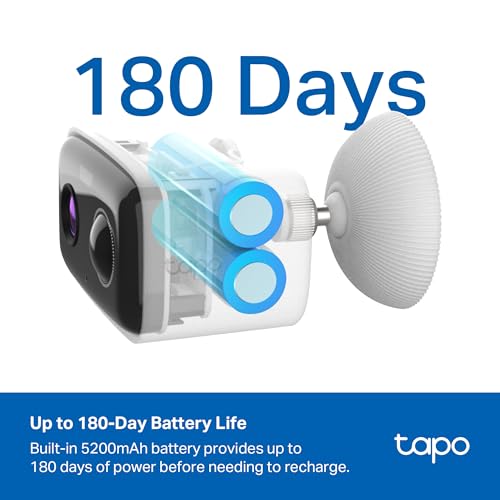 Tapo 1080p Outdoor Wireless Security Camera 1-Pack White with 180-Day Battery