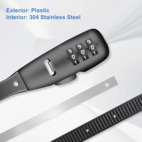 Adjustable Babyproof Lock, Easy Install on Cabinets, French Fridges, French Door, Baby Carriages, Kids Bikes, Helmet, Gates, Suit for Child & Adults, Versatile Safety Solution (3 Pack BlACK)