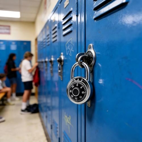 XanHen Black Combination Padlocks - Indoor Gym & School Lockers, 1-Pack
