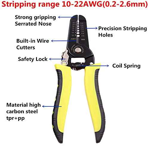 szhdxsy 10-22 AWG Wire Stripper, Wire Cutter, Stripper, Wire Stripping Tool and Multifunctional Hand Tool£¬