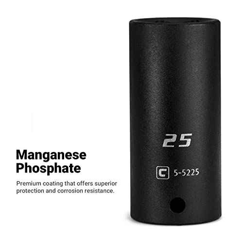 Capri Tools Deep Impact Socket, 1/2-Inch Drive, 6-Point, Metric (19 mm)