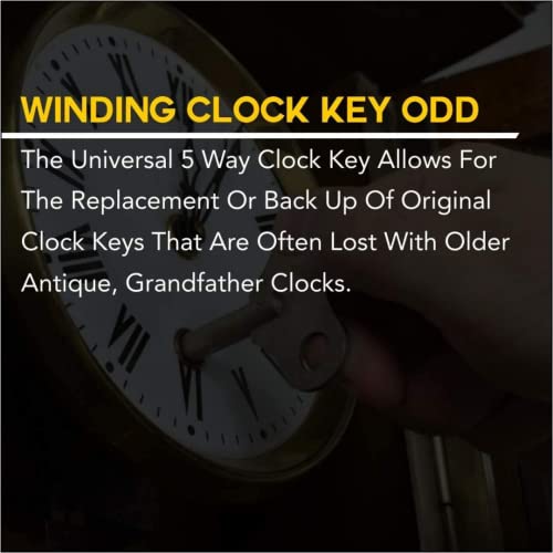 Brass Clock Winding Key Set with 5 Prongs for Antique & Modern Clocks