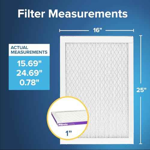 Filtrete 16x25x1 AC Furnace Air Filter, MERV 12, MPR 1500, CERTIFIED asthma & allergy friendly, 3 Month Pleated 1-Inch Electrostatic Air Cleaning Filter, 2-Pack (Actual Size 15.69 x 24.69 x 0.78 in)